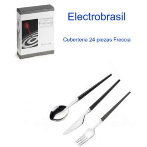 Juego de cubiertos pintinox freccia negro 24 piezas