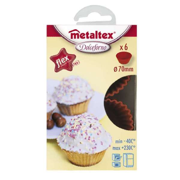 Molde Silicona Muffins Capcakes X 6 Apto Horno Y Microondas