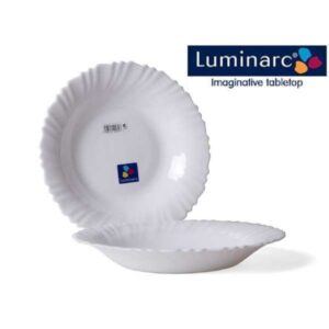 Plato hondo Luminarc Feston opal blanco de 23 cm.