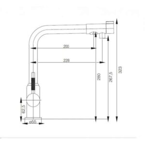 Buades Osmo Two BD.51OS031.CH Monomando fregadero purificador caño alto