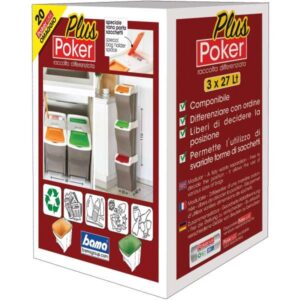 Bama Poker Plus cubos reciclaje set 3 x 27 litros